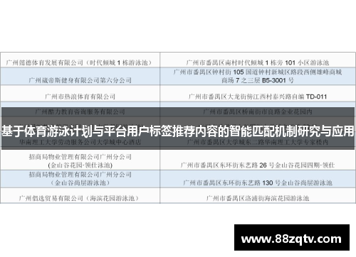 基于体育游泳计划与平台用户标签推荐内容的智能匹配机制研究与应用